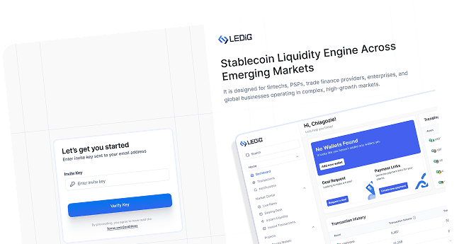 Ledig account onboarding and dashboard